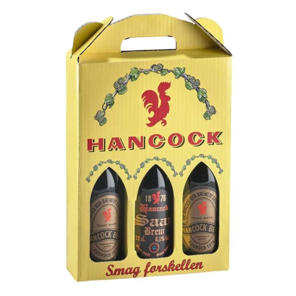 Gaveæske - 3x 0,7l Hancock øl