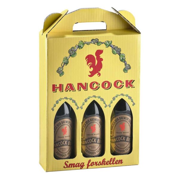 Gaveæske - 3x 0,7l Hancock øl
